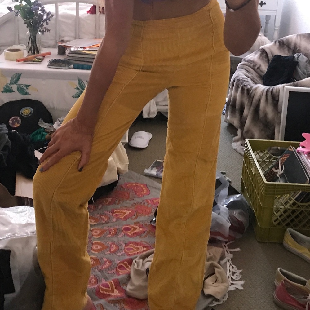 SOLDVintage Gold/Mustard Yellow High Waisted Pants - Picture 5 of 5